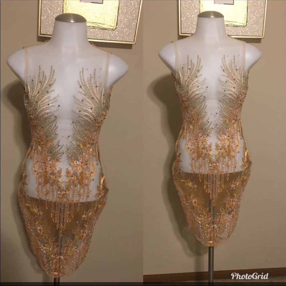 Sequin sheer dress